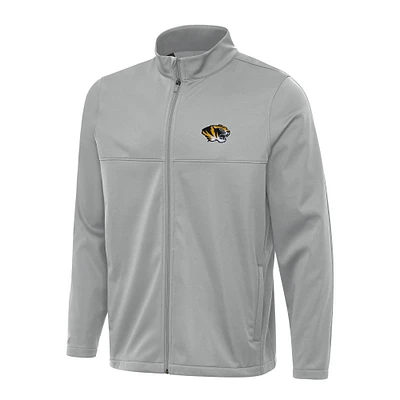 Men's Antigua Gray Missouri Tigers Links 2 Full-Zip Golf Jacket