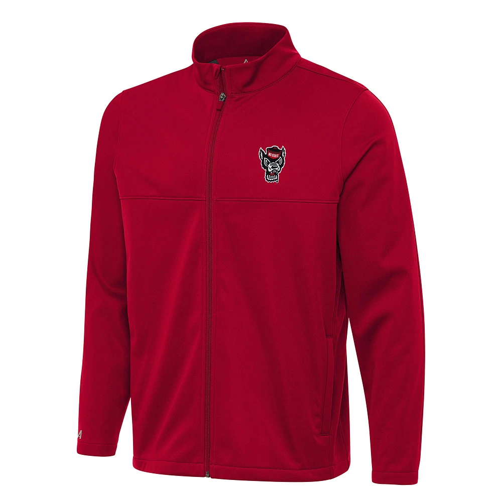 Men's Antigua Red NC State Wolfpack Links 2 Full-Zip Golf Jacket