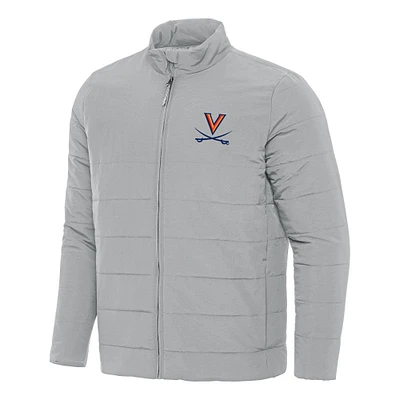 Men's Antigua Gray Virginia Cavaliers Swelter Full-Zip Puffer Jacket