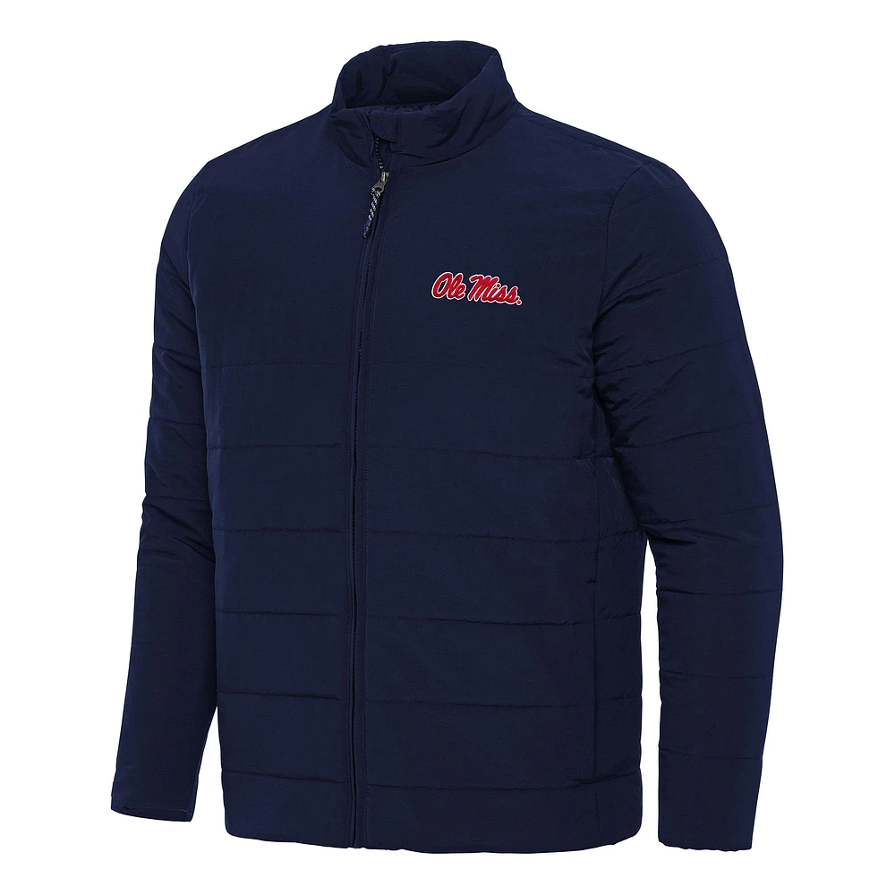 Men's Antigua Navy Ole Miss Rebels Swelter Full-Zip Puffer Jacket