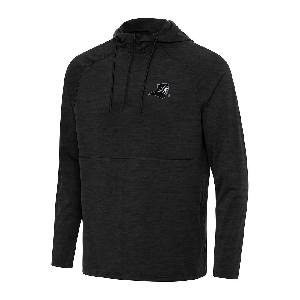 Men's Antigua Heather Providence Friars Spikes Raglan Quarter-Zip Hoodie