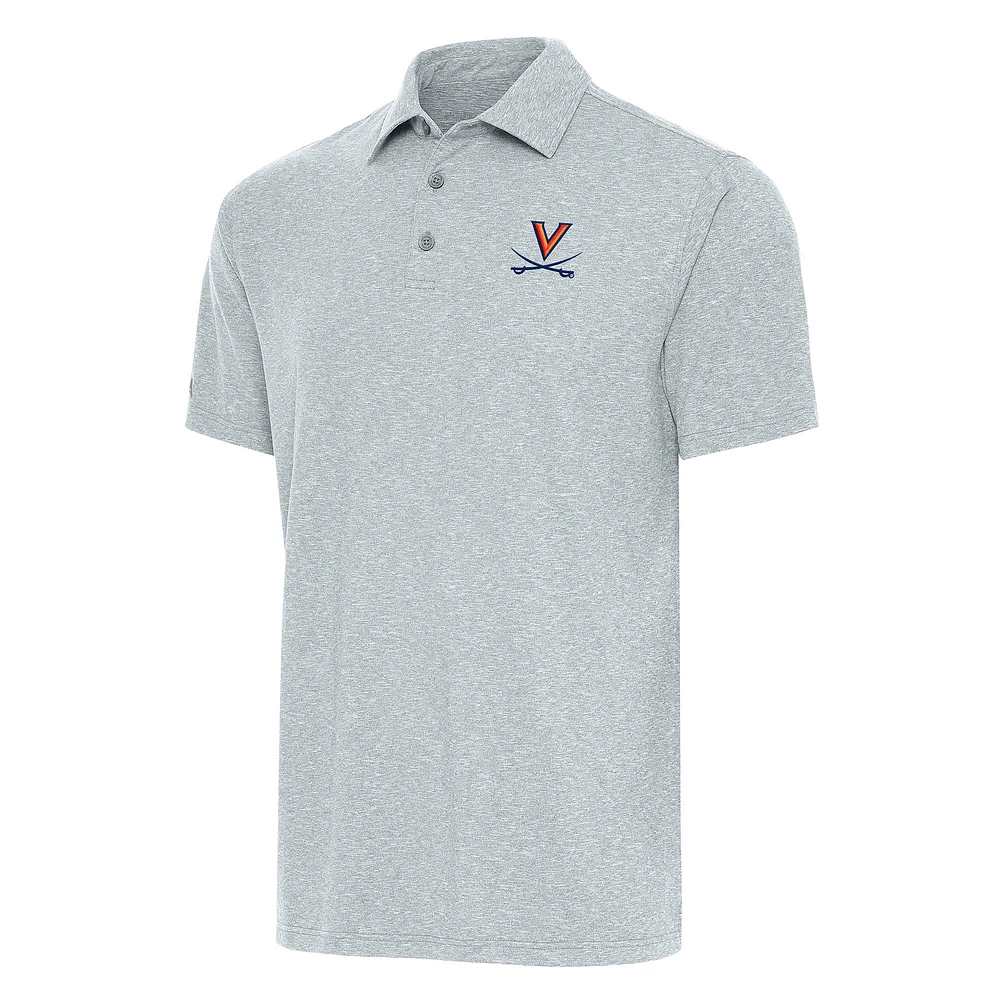 Men's Antigua Heather Gray Virginia Cavaliers Big & Tall Par 3 Polo