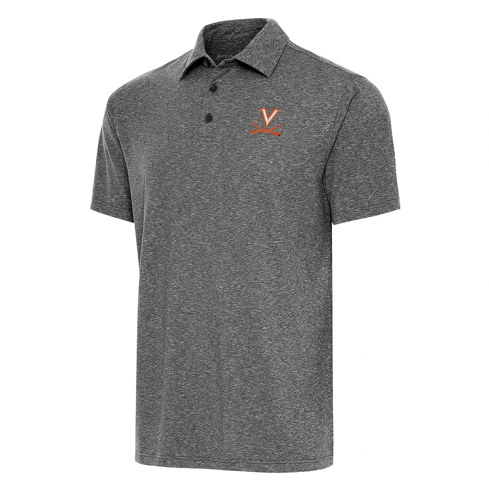 Men's Antigua Heather Black Virginia Cavaliers Big & Tall Par 3 Polo