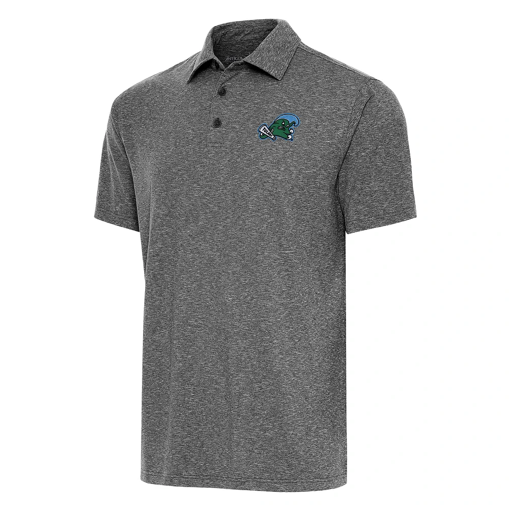 Men's Antigua Heather Black Tulane Green Wave Big & Tall Par 3 Polo