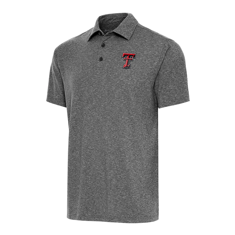 Men's Antigua Heather Black Texas Tech Red Raiders Big & Tall Par 3 Polo