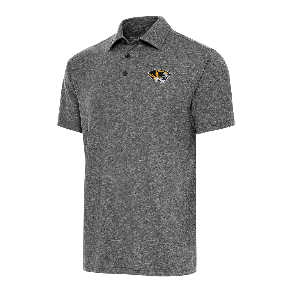Men's Antigua Heather Black Missouri Tigers Big & Tall Par 3 Polo