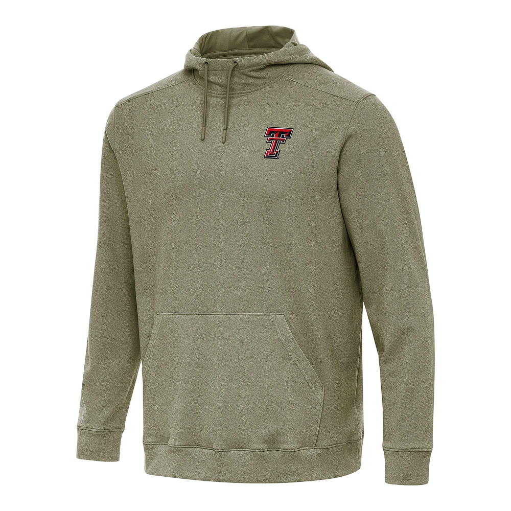 Men's Antigua Olive Texas Tech Red Raiders Cloud Pullover Hoodie