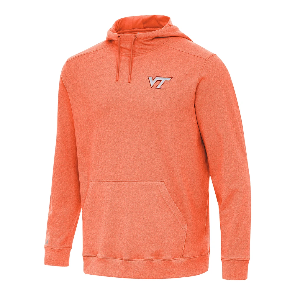 Men's Antigua Heather Orange Virginia Tech Hokies Cloud Pullover Hoodie