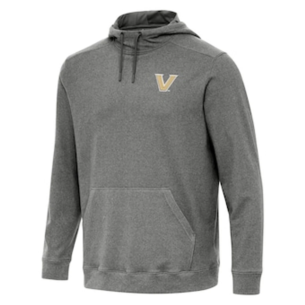 Men's Antigua Heather Charcoal Vanderbilt Commodores Cloud Pullover Hoodie