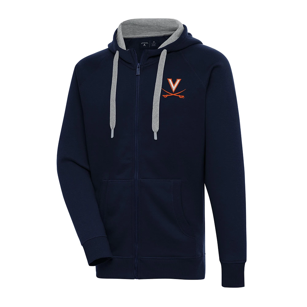 Men's Antigua Navy Virginia Cavaliers Big & Tall Victory Full-Zip Hoodie Jacket