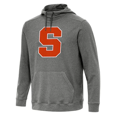 Men's Antigua Heather Charcoal Syracuse Orange Cloud Pullover Hoodie