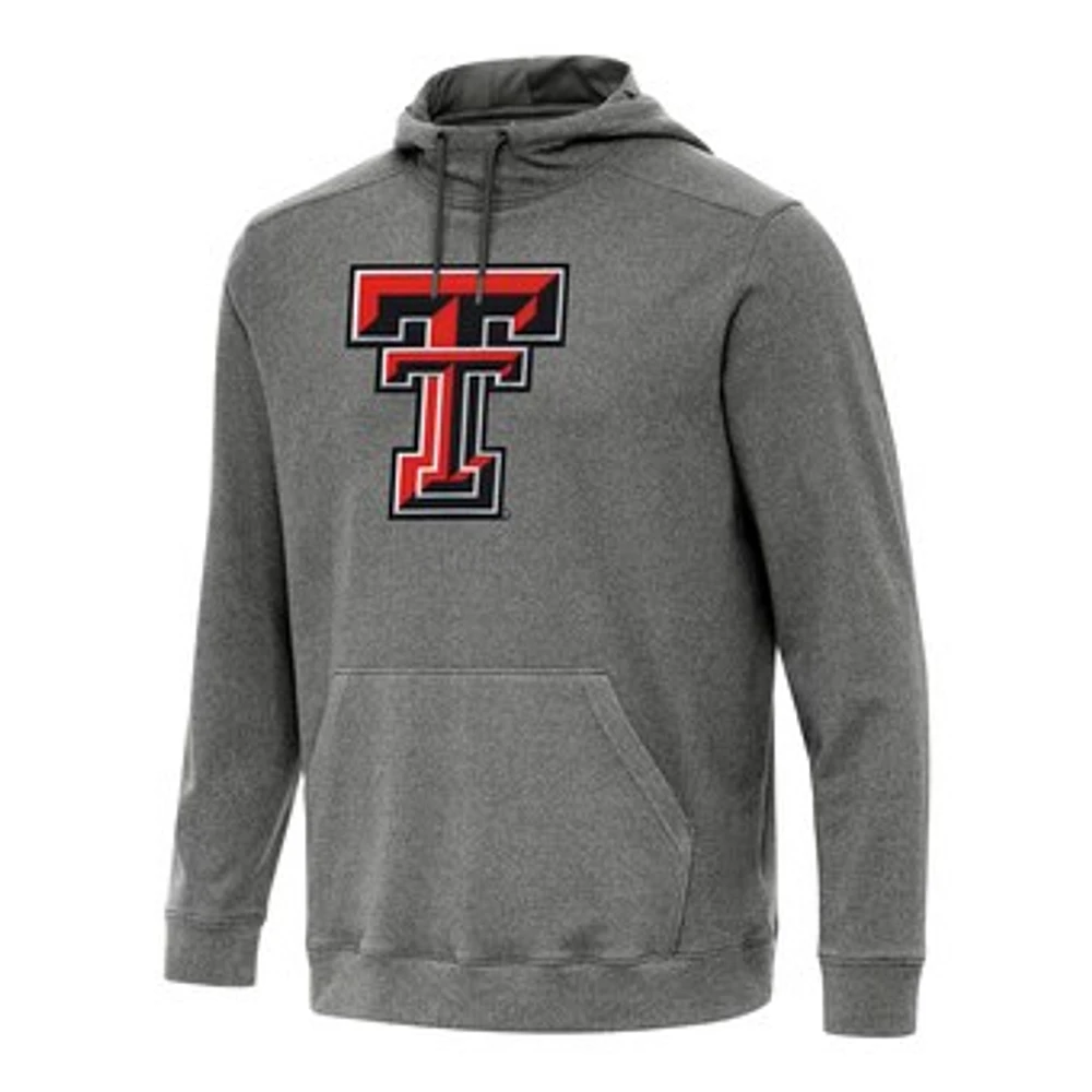 Men's Antigua Heather Charcoal Texas Tech Red Raiders Cloud Pullover Hoodie