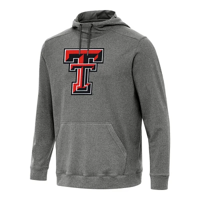 Men's Antigua Heather Charcoal Texas Tech Red Raiders Cloud Pullover Hoodie