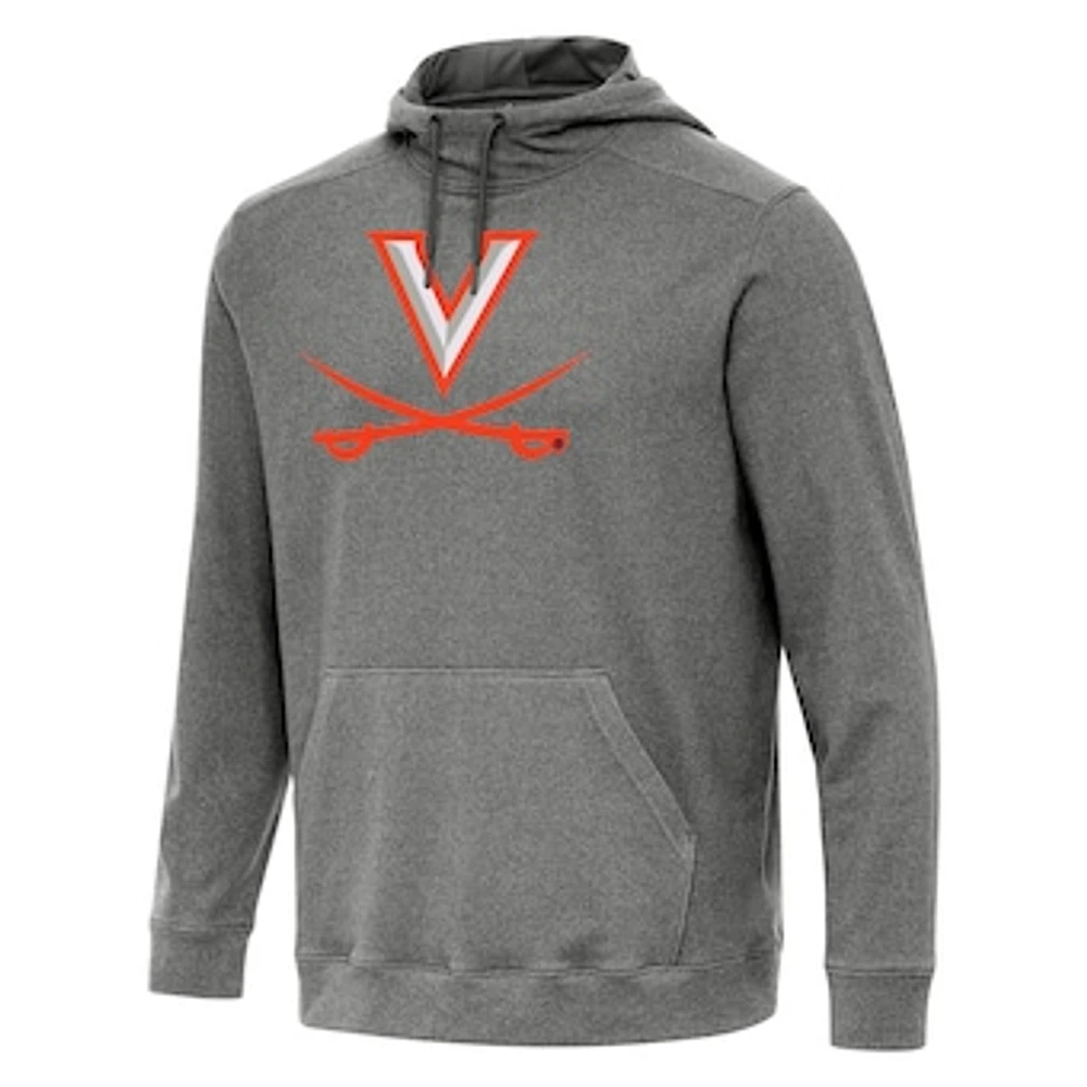 Men's Antigua Heather Charcoal Virginia Cavaliers Cloud Pullover Hoodie