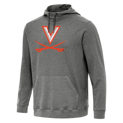Men's Antigua Heather Charcoal Virginia Cavaliers Cloud Pullover Hoodie