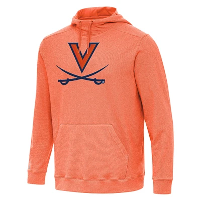 Men's Antigua Heather Orange Virginia Cavaliers Cloud Pullover Hoodie