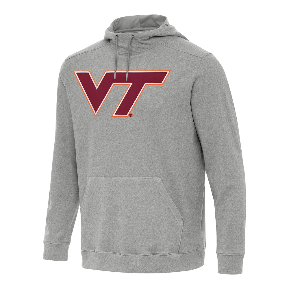 Men's Antigua Heather Virginia Tech Hokies Cloud Pullover Hoodie