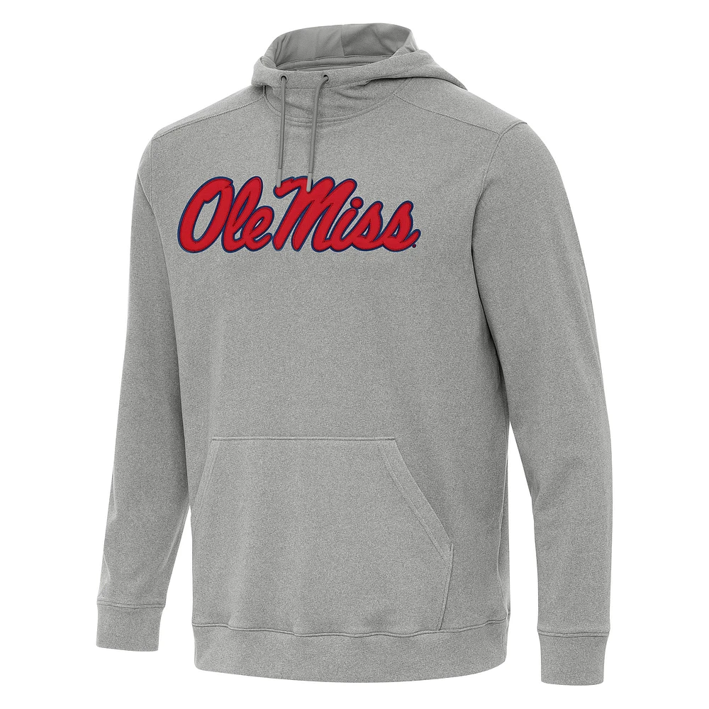 Men's Antigua Heather Ole Miss Rebels Cloud Pullover Hoodie