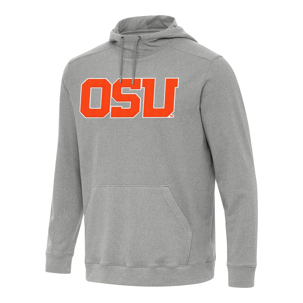 Men's Antigua Heather Gray Oregon State Beavers Cloud Pullover Hoodie