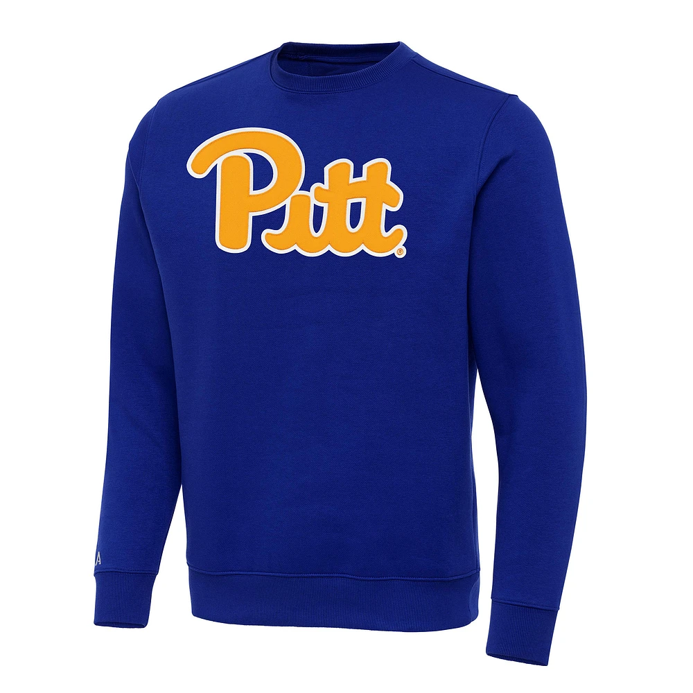 Men's Antigua Royal Pitt Panthers Big & Tall Victory Crew Neck Pullover Sweatshirt