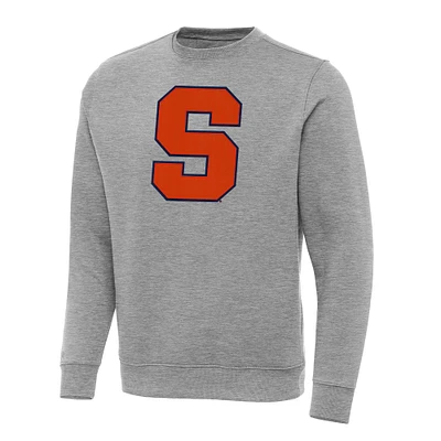 Men's Antigua Heather Gray Syracuse Orange Big & Tall Victory Crew Neck Pullover Sweatshirt