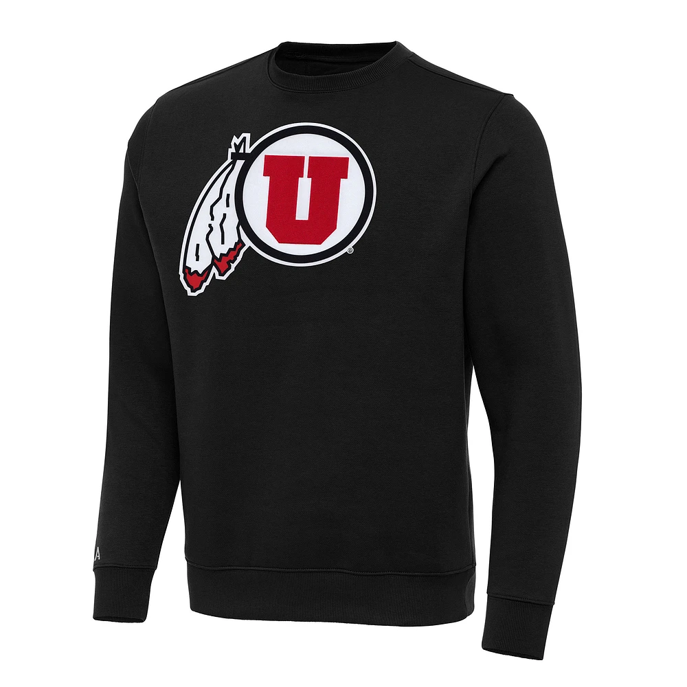 Men's Antigua Utah Utes Big & Tall Victory Crew Neck Pullover Sweatshirt