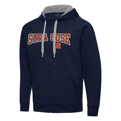 Men's Antigua Navy Syracuse Orange Big & Tall Victory Raglan Full-Zip Hoodie Jacket