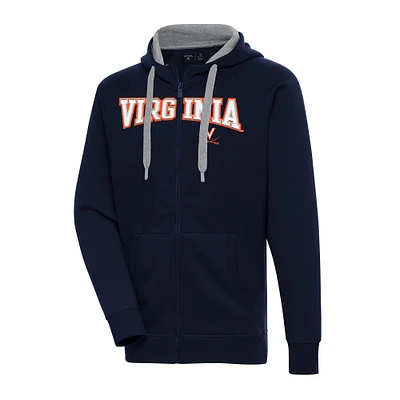Men's Antigua Navy Virginia Cavaliers Big & Tall Victory Raglan Full-Zip Hoodie Jacket