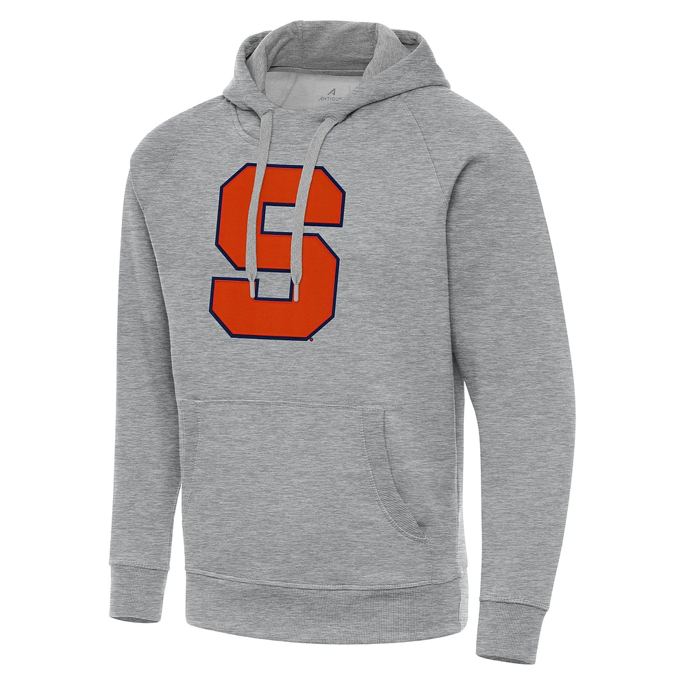 Men's Antigua Heather Gray Syracuse Orange Big & Tall Victory Raglan Pullover Hoodie