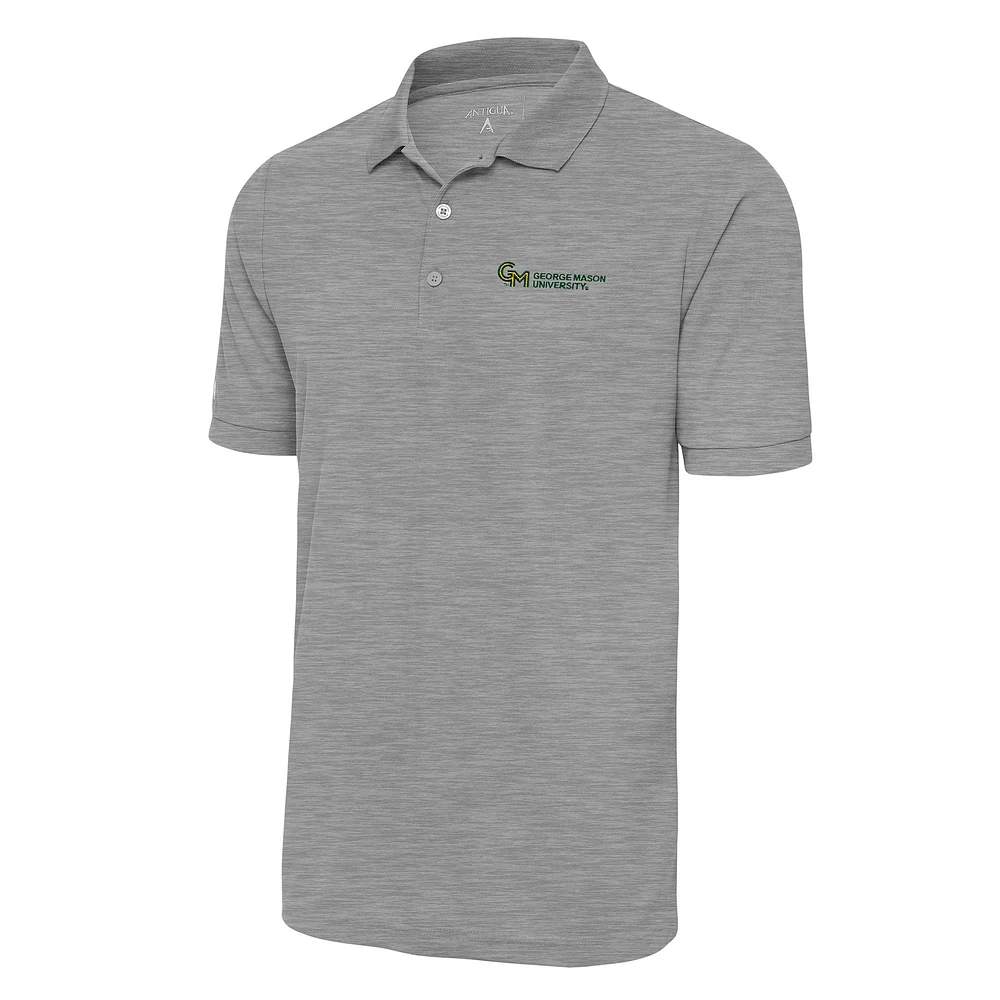 Men's Antigua Heather Gray George Mason Patriots Legacy Pique Polo