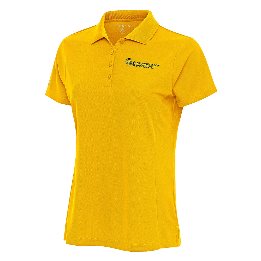 Women's Antigua Gold George Mason Patriots Legacy Pique Polo