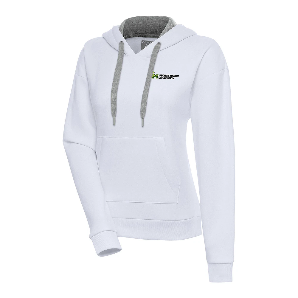 Women's Antigua George Mason Patriots Victory Pullover Hoodie