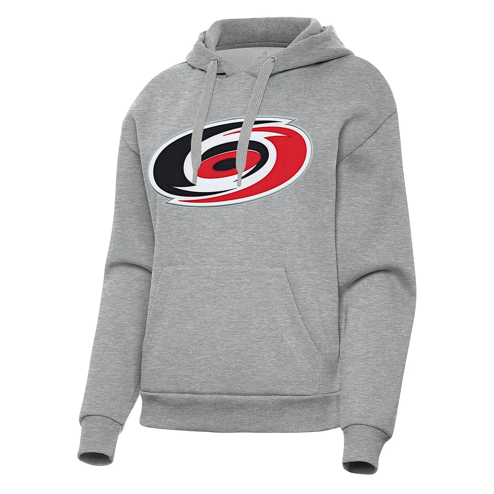 Women's Antigua Heather Gray Carolina Hurricanes Victory Pullover Hoodie