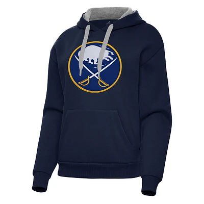 Women's Antigua Navy Buffalo Sabres Victory Pullover Hoodie