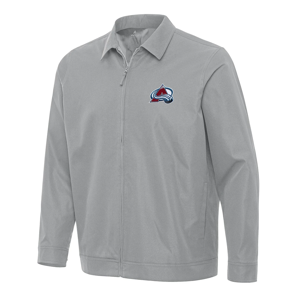 Men's Antigua Gray Colorado Avalanche Pivot Full-Zip Jacket