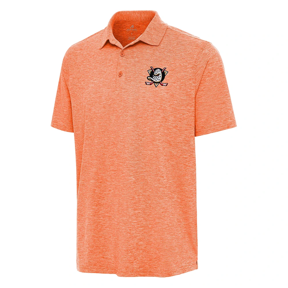 Men's Antigua Heather Orange Anaheim Ducks Par 3 Polo