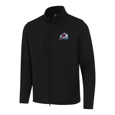 Men's Antigua Black Colorado Avalanche Objection Double-Peached Full-Zip Jacket