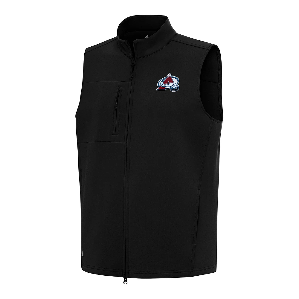 Men's Antigua Black Colorado Avalanche Demand Full-Zip Vest