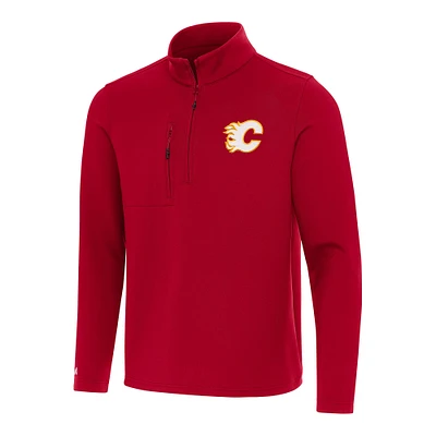 Men's Antigua Red Calgary Flames Insider Quarter-Zip Top