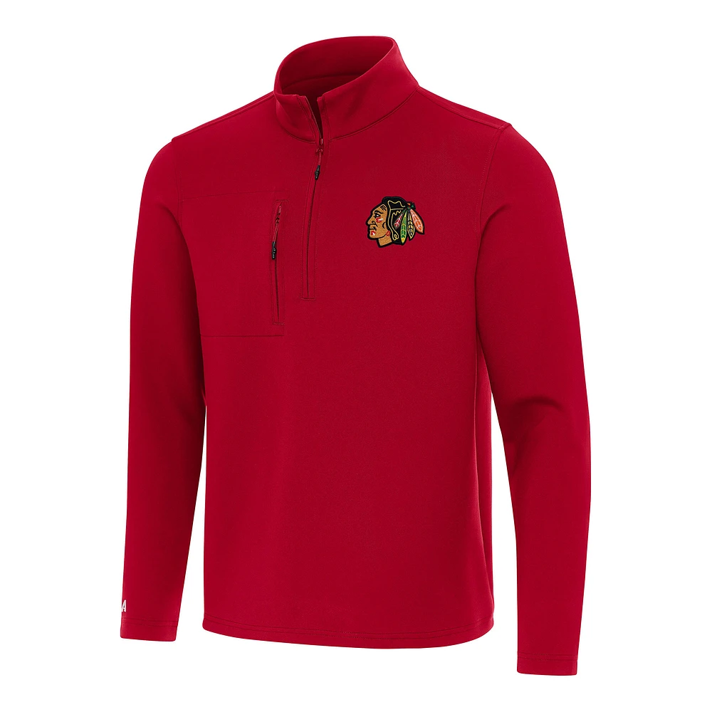 Men's Antigua Red Chicago Blackhawks Insider Quarter-Zip Top