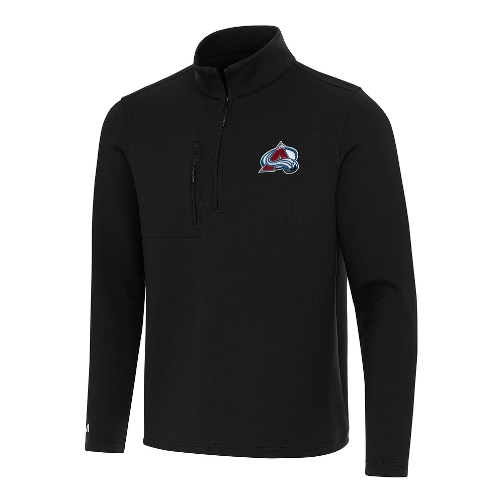 Men's Antigua Black Colorado Avalanche Insider Quarter-Zip Top