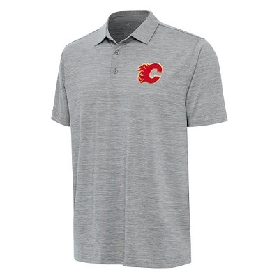 Men's Antigua Heather Gray Calgary Flames Layout Polo