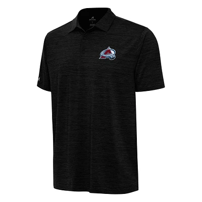 Men's Antigua Heather Black Colorado Avalanche Layout Polo