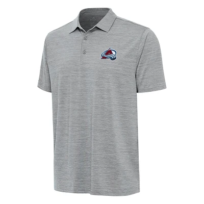 Men's Antigua Heather Gray Colorado Avalanche Layout Polo