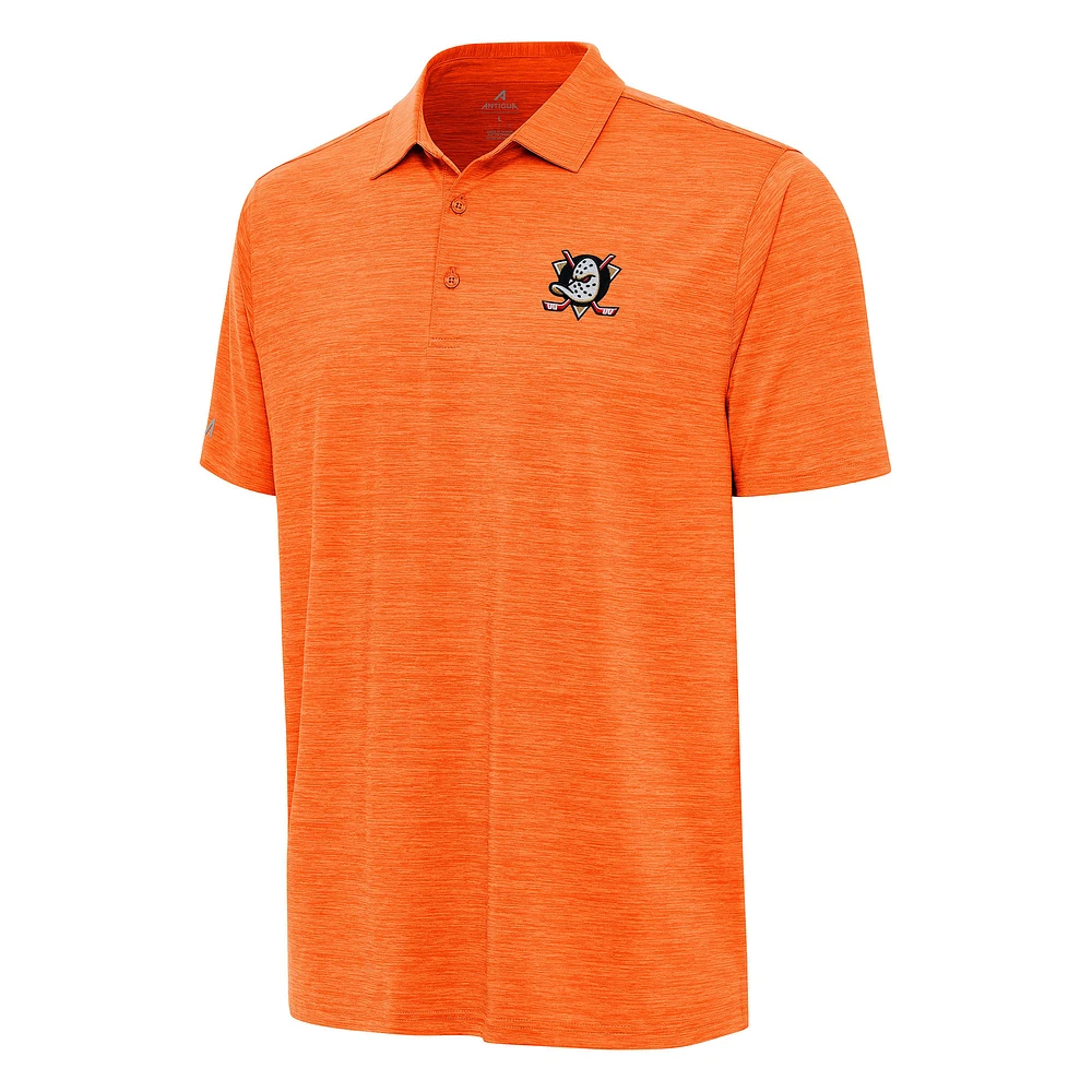 Men's Antigua Heather Orange Anaheim Ducks Layout Polo