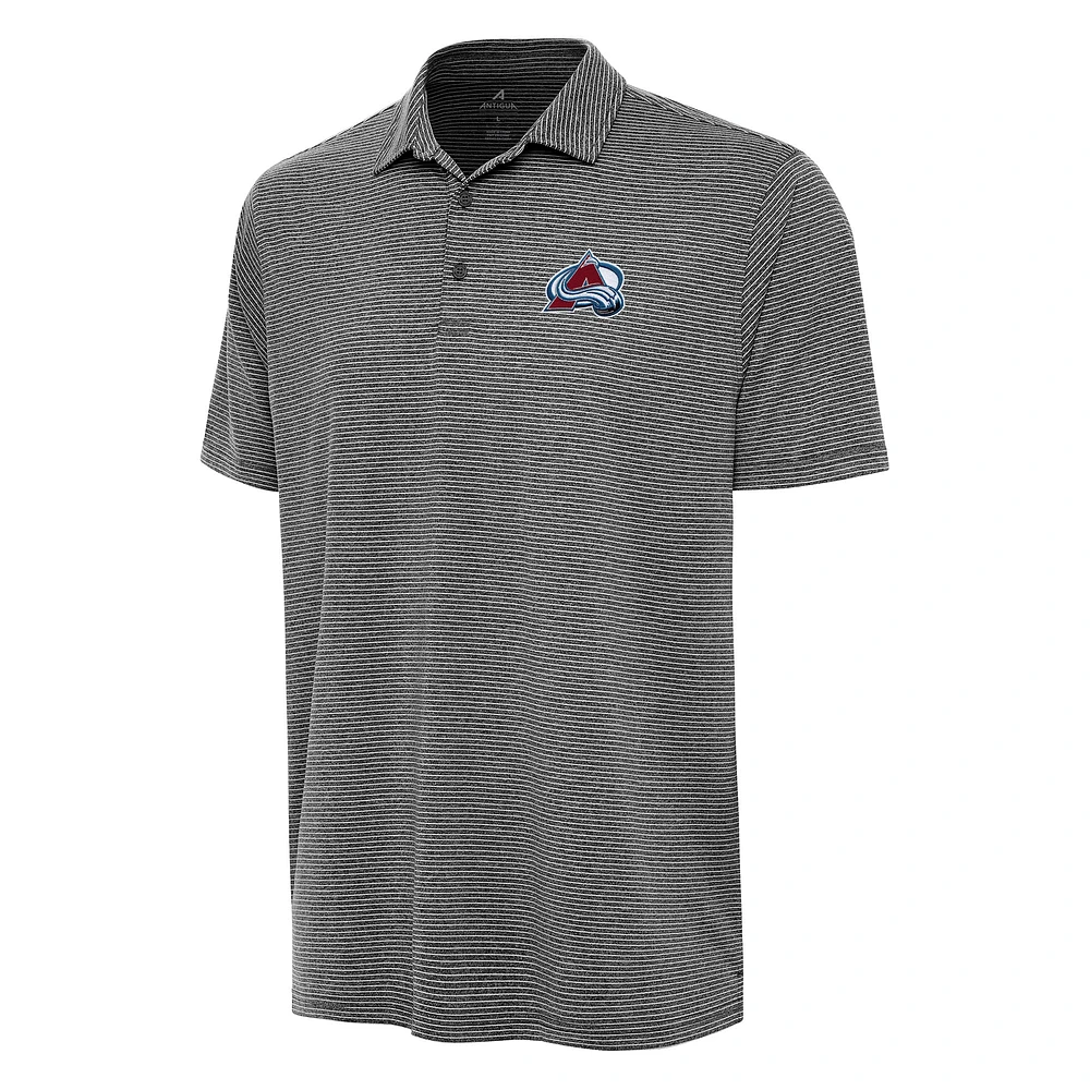 Men's Antigua Heather Black Colorado Avalanche Scheme Polo