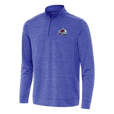 Men's Antigua Heather Royal Colorado Avalanche Bright Quarter-Zip Top
