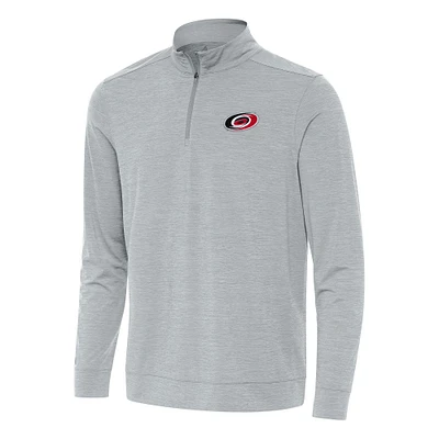 Men's Antigua Heather Carolina Hurricanes Bright Quarter-Zip Top