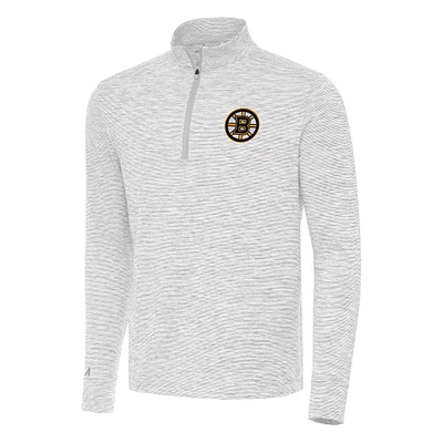 Men's Antigua Gray Boston Bruins Cause Quarter-Zip Top