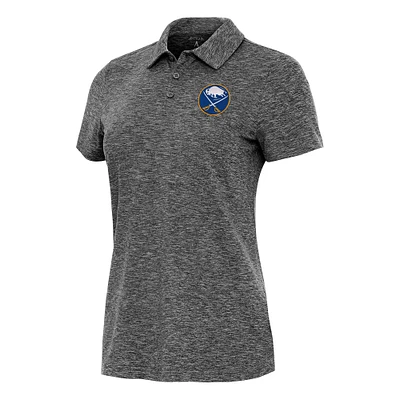 Women's Antigua Heather Black Buffalo Sabres Matter Polo